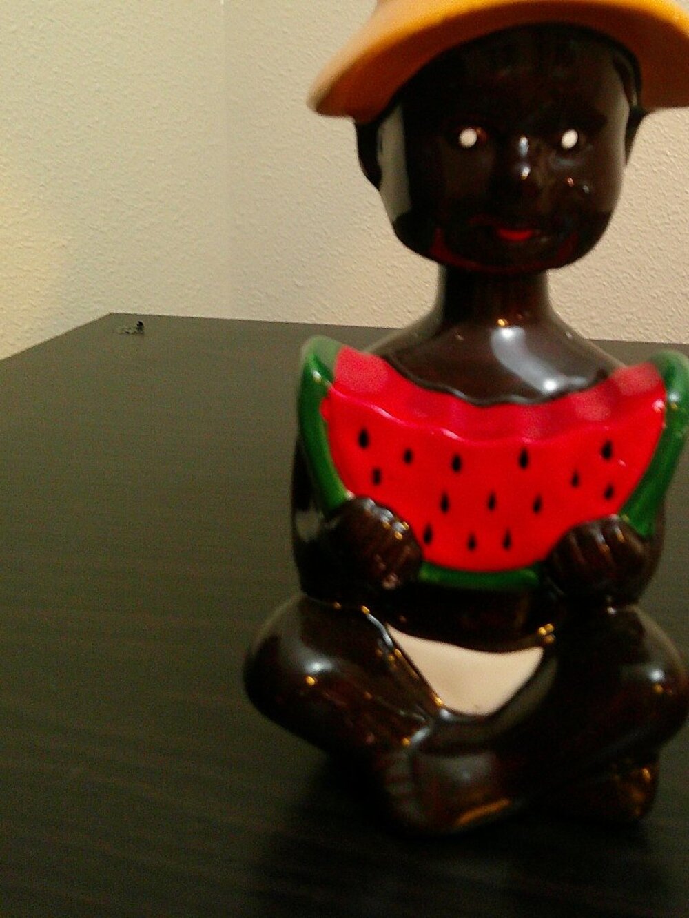 Ceramic SCOTTY bobble head Black Americana bank